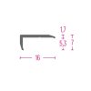 PROFIL STOP 16 x 7 mm 270 CM SREBRN